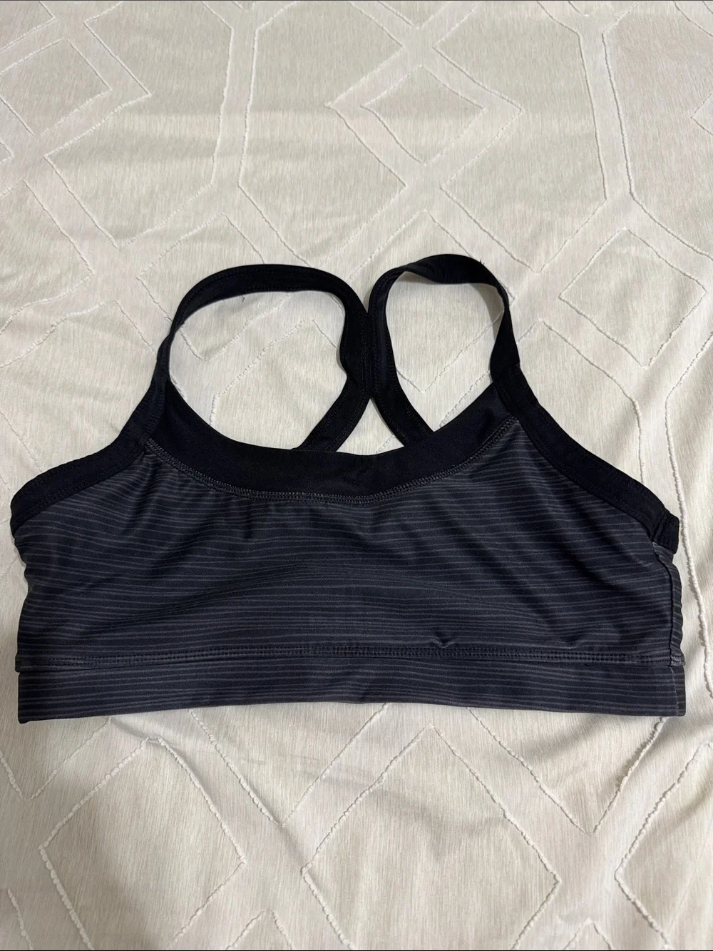 Avia Black Striped Racerback Sports Bra